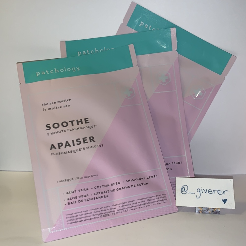 3 Count Patchology Soothe Sheet Mask Flashmasque 5 Minute Facial
